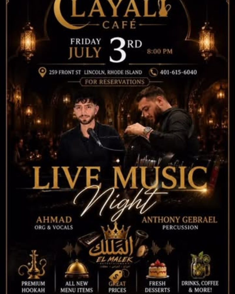 Summer starts at Layali — July 3rd! Live music, premium hookah and a brand new menu.